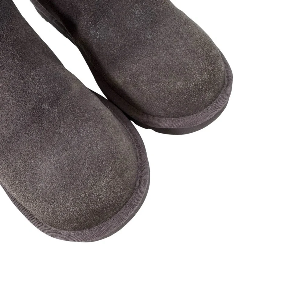 UGG Australia Camaya Leather Suede Sweater Boot Sequins Mid-Calf Gray Size 7